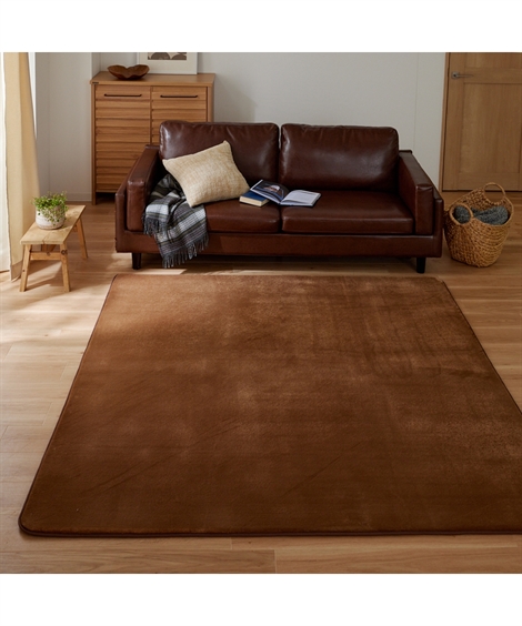 ニッセン（nissen） ラグ はっ水 おしゃれ スモーキーカラー ボア 無地