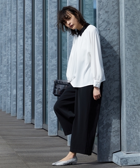36 割引黒系 ネイビー系 Ll限定価格セール ドレス ワンピース レディース Callarus Volume Sleeve Blouse Wide Pants Setup Dress Ll ニッセン Nissen セレモニースーツ レディースファッション ファッション黒系ネイビー系ll Littlestaruc Com