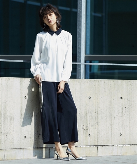 36 割引黒系 ネイビー系 Ll限定価格セール ドレス ワンピース レディース Callarus Volume Sleeve Blouse Wide Pants Setup Dress Ll ニッセン Nissen セレモニースーツ レディースファッション ファッション黒系ネイビー系ll Littlestaruc Com