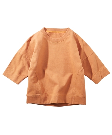 トップス・チュニック|ビンテージ風５分袖Tシャツ（子供服　男の子・女の子　ジュニア服） ニッセン nissen(キャメル)