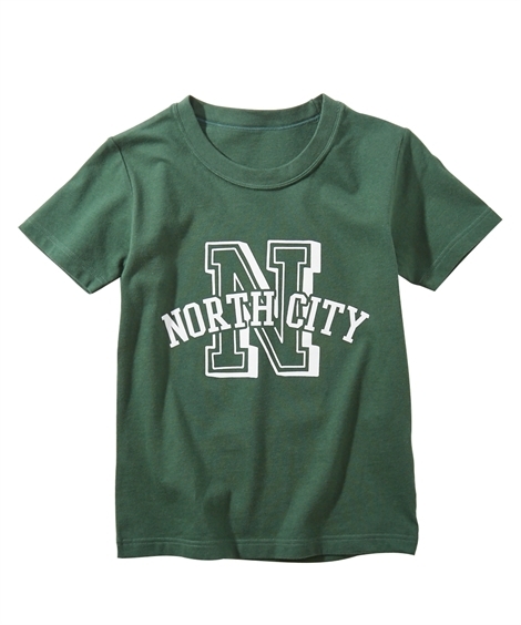 トップス・チュニック|綿１００％夏のプリントTシャツ（子供服　男の子・女の子　ジュニア服） ニッセン nissen(ボトルグリーン)