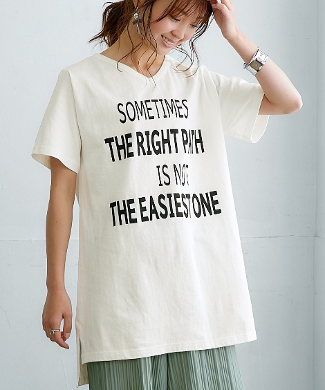 ニッセン Tシャツ カットソー レディース 綿100％素材 プリント