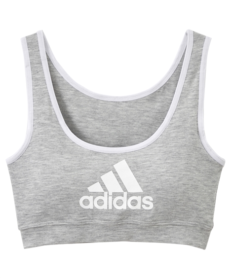 下着・インナー|【adidas（アディダス）】吸汗速乾ソフトカップ付ハーフトップ（女の子　子供服・ジュニア服） ニッセン nissen(杢グレー)
