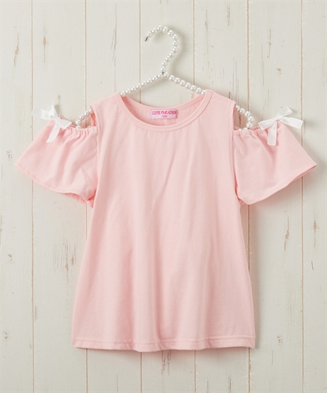 Tシャツ カットソー キッズ 女の子 綿100 オフショルダー デザイン 子供服 ジュニア服 身長140 150 160cm ニッセン Nissen 男性に人気