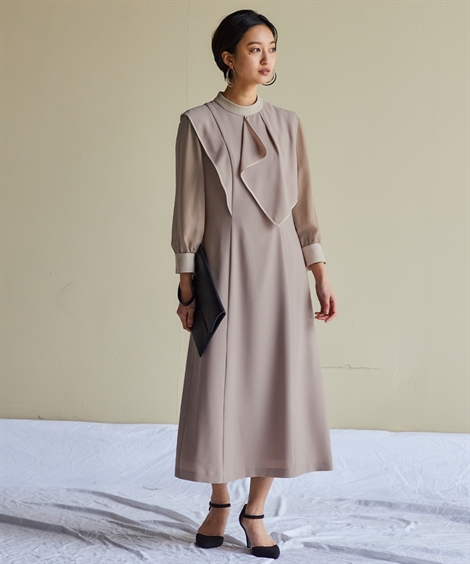 ドレス ワンピース Asymmetry Callarus Design Dress Ll Onepiece Ruffle Nissen ニッセン レディース グランドセール レディース