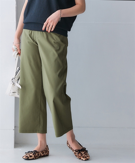 ニッセン パンツ ワイド ガウチョ レディース 接触冷感 9分丈