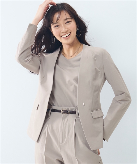 ジャケット 夏 ニッセン Nissen ニッセン Paypayモール店 通販 Paypayモール 大きいサイズ レディース セットアップ対応 ノーカラー 上下別売 綿麻混 うすカル ストレッチ素材 大人気格安 Mightymealz Com