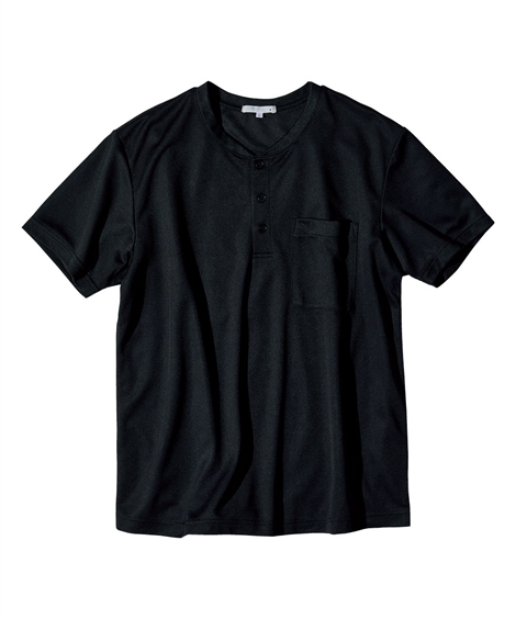 Tシャツ カットソー メンズ お腹ゆったり 吸汗速乾 メッシュ 半袖 ヘンリーネック ポケット付 夏 3L〜10L ニッセン nissen｜nissenzai｜06