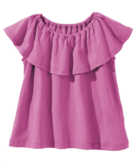 Tシャツ カットソー キッズ 女の子 綿100 ラッフル 子供服 ジュニア服 身長140 150 160cm ニッセン Nissen 今季一番