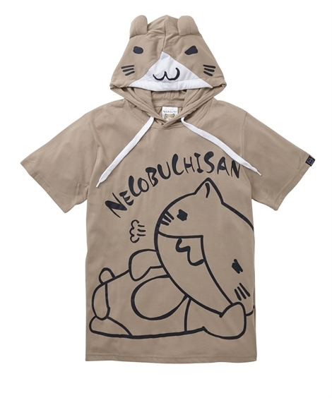 パーカー メンズ NECOBUCHI-SAN ねこぶちさん 天竺 ネコ耳付き プリント 半袖 T M/L/LL ニッセン nissen :  zzy4321c1082 : ニッセン Yahoo!店 - 通販 - Yahoo!ショッピング