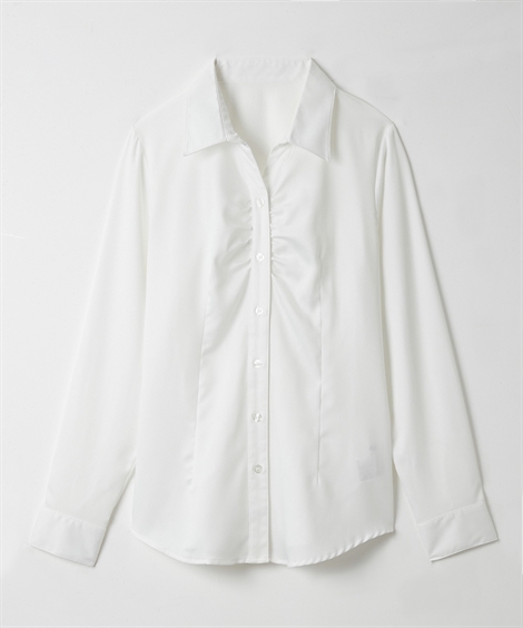 ブラウス シャツ ＣシールドサーフェスＣシャツＳ／Ｓ レディース Tiaclasse ブラウス シャツ ドロストギャザー袖シャツチュニック