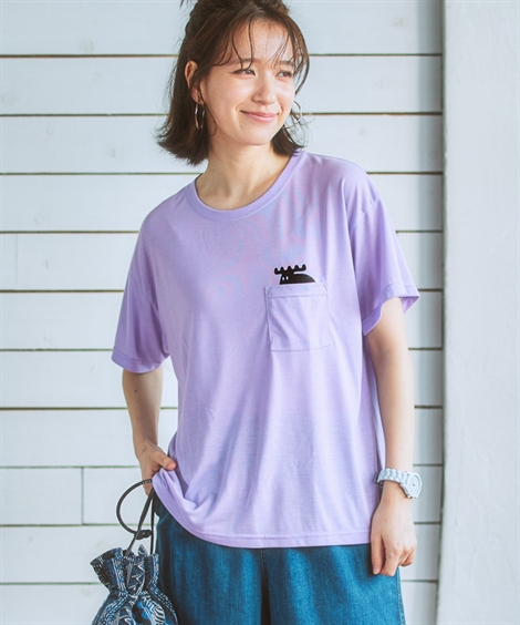 Tシャツ カットソー レディース moz モズ 胸ポケット S/M/L/LL 