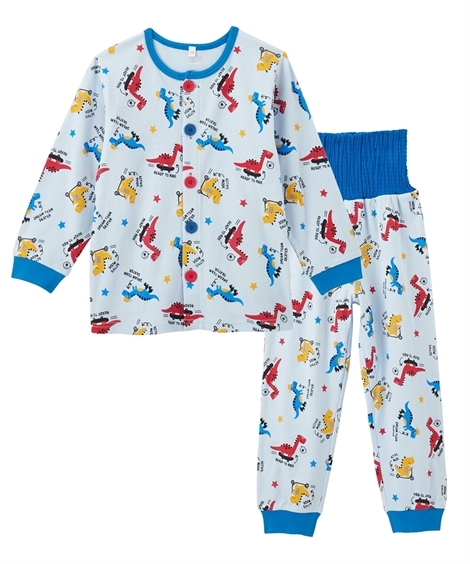 パジャマ|スムース腹巻付前開きパジャマ（男の子　ベビー服　子供服） ニッセン nissen(ネイビー)
