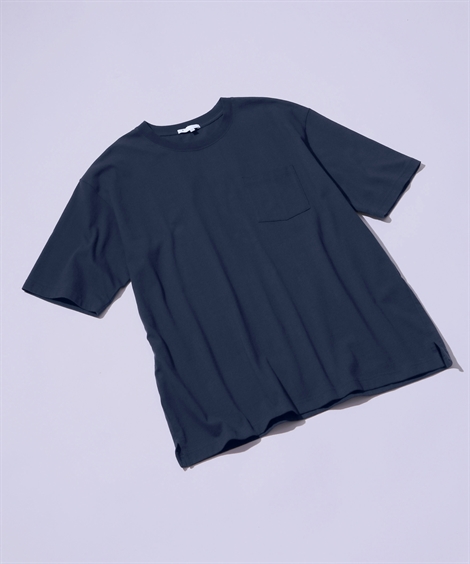 Tシャツ カットソー メンズ ヘビーウェイト オーバーサイズ ポケット付 5分袖 M/L/LL ニッセン nissen｜nissenzai｜04