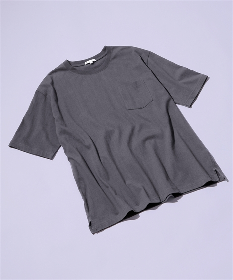 Tシャツ カットソー メンズ ヘビーウェイト オーバーサイズ ポケット付 5分袖 3L〜10L ニッ...