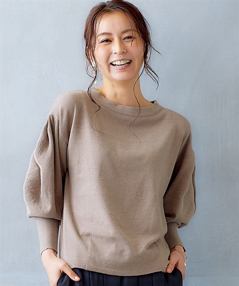 トップス hana ニッセン トップス ニット レディース Hana服 ふんわり袖 M/L/LL