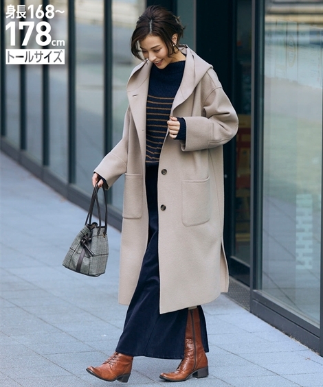 コート トールサイズ レディース カットメルトン フード付 ライト Ll 3l 4l 5l ニッセン Nissen ニッセン Paypayモール店 通販 Paypayモール