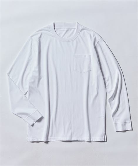Tシャツ カットソー メンズ ジャケット専用綿混防汚クルーネック 長袖 3L〜10L ニッセン nissen