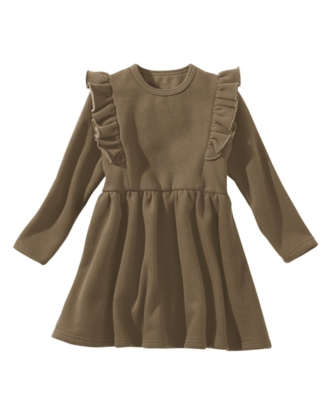 ワンピース キッズ 女の子 あったか 裏起毛 フリル 子供服 ジュニア服 冬 身長140 150 160cm ニッセン Nissen あす楽対応