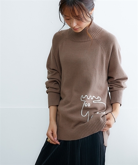 ニッセン ニット セーター レディース moz モズ 刺しゅう