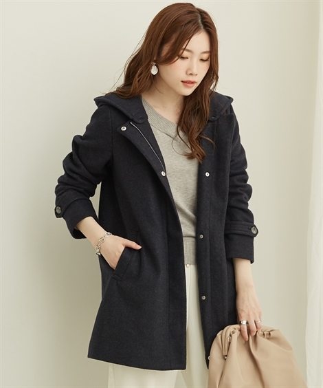 フード コート レディース 杢ウール調 裏側中綿キルトフード付 フード取外しok 冬 M L ニッセン Nissen ニッセン Paypayモール店 通販 Paypayモール ポリエステ Johnguiresupply Com