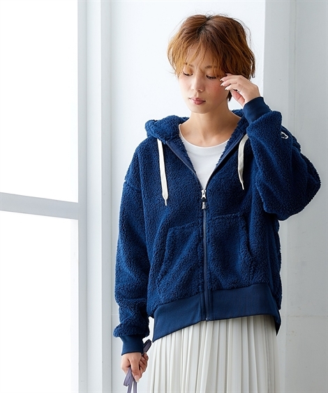 パーカー レディース moz モズ ボア ジップアップ S/M/L ニッセン nissen