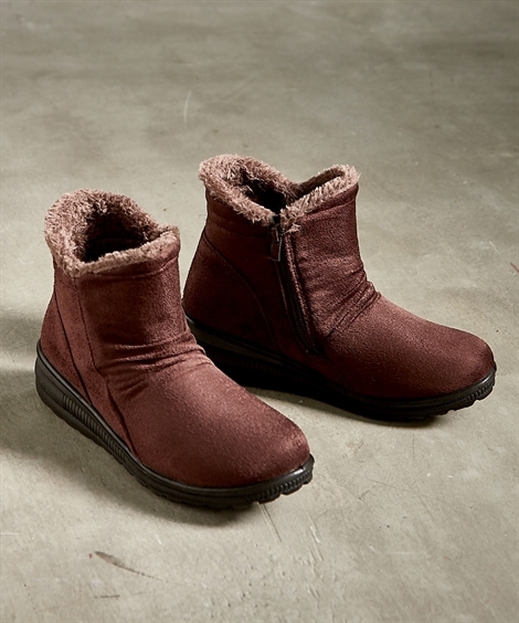 ブーツ レディース Vカット デザイン 内ボア ショート 22 5 23 0 23 5 24 24 5cm ニッセン