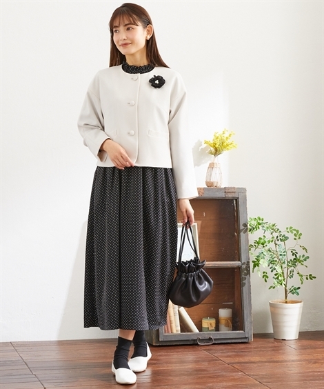 フォーマル アンサンブル レディース 入学式 卒業式 Neina ドット柄  