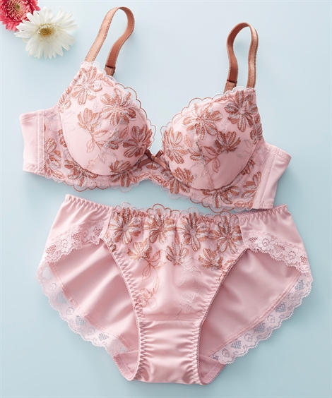 ニッセン ブラジャー ショーツ セット レディース フラワー