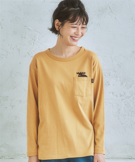 Tシャツ カットソー レディース moz モズ 胸ポケット 長袖 S/M/L/LL ニッセン nissen : zzy4322a0882 : ニッセン  Yahoo!店 - 通販 - Yahoo!ショッピング