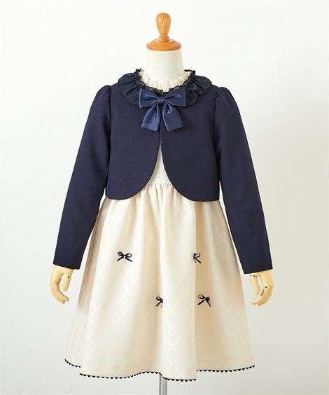 アンサンブル 2点セット キッズ 女の子 卒園 入学 ボレロ ＋ ワンピース 子供服 身長115/120/130cm ニッセン nissen