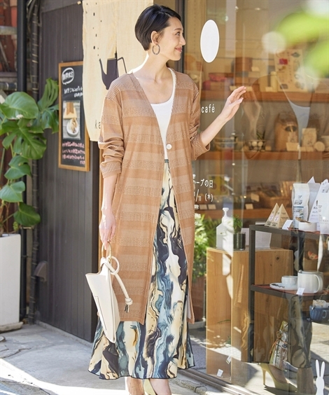 ニッセン カーディガン 大きいサイズ レディース ジャガード