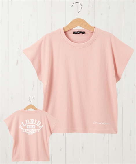 トップス・チュニック|ビッグシルエットドルマンスリーブプリントＴシャツ（女の子　子供服・ジュニア服） ニッセン nissen(ピンク)