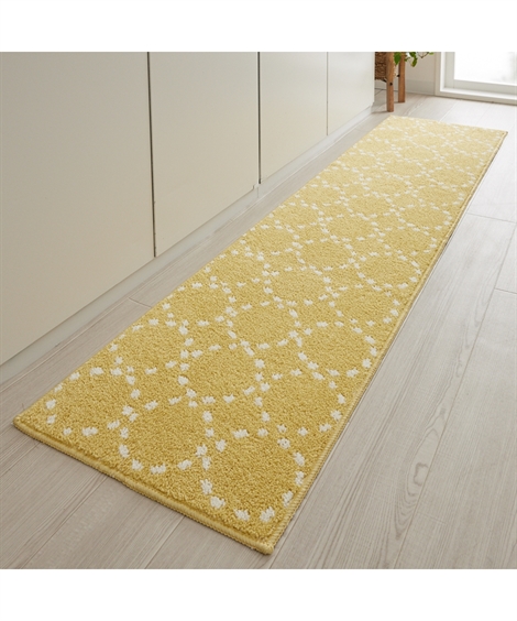 キッチン用品・調理器具|北欧風デザインのふんわりキッチンマット(イエロー) ニッセン nissen(イエロー)