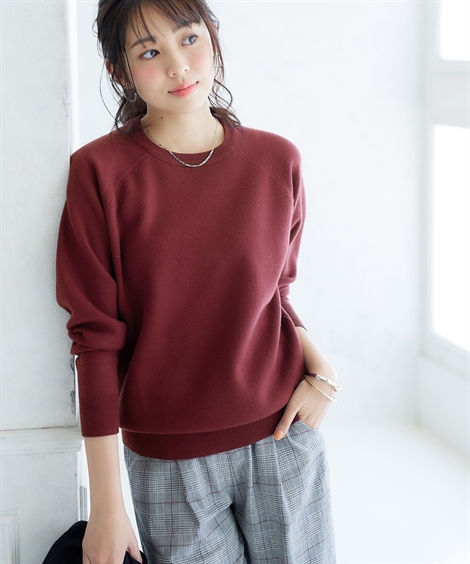 ニット セーター レディース スウェット ライクラグラン 冬 S/M/L/LL ニッセン nissen