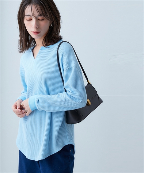 ニッセン（nissen） Tシャツ カットソー レディース ワッフル素材