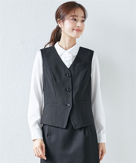 事務服 制服 ベスト 標準丈 レディース 洗える S-8L 大きいサイズ 防しわ 防汚 消臭テープ付 ニッセン ニッセン 事務服 制服 ベスト 標準丈 レディース 洗える S-8L