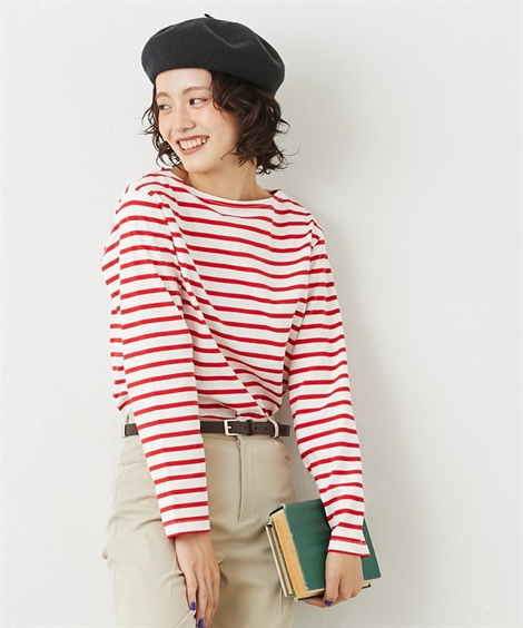 Tシャツ カットソー レディース フレンチバスク シャツ Le temps riche M/L ニッセン nissen｜nissenzai｜03