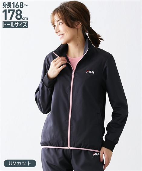 FILA スポーツウェア トップス トールサイズ レディース 裏トリコット ジャージ スタンド ジャケット UVカット M/L/LL ニッセン  nissen