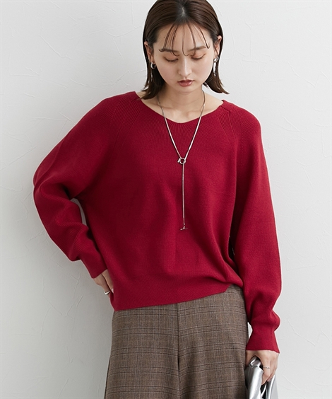 ニッセン（nissen） ニット セーター レディース もちもち素材 畔編みV