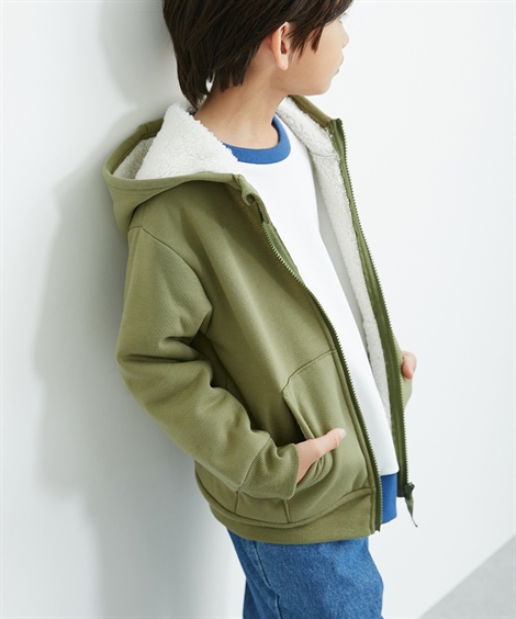 ニッセン（nissen） キッズ 裏ボア パーカー ジャケット 子供服 男の子