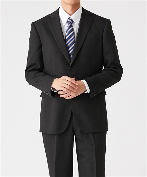スーツ ビジネス メンズ 洗える背抜き シングル2つボタン＋ツータック パンツ A4〜BB8 ニッセン nissen