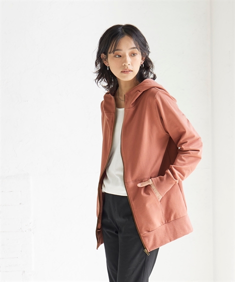 パーカー 大きいサイズ レディース 綿100％ ジップアップ ロング丈ビッグ  フーディ 8L/10L ニッセン nissen Amazon.co.jp: [ニッセン] パーカー 大きいサイズ 綿100