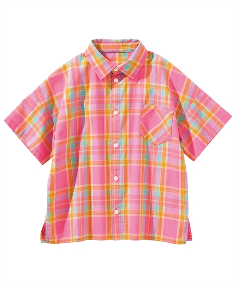 ニッセン キッズ チェック柄 半袖 シャツ 子供服 男の子 女の子