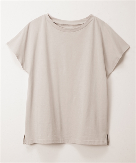 Tシャツ カットソー 上質素材の日本製フレンチ袖ボートネック M/L/LL/3L ニッセン niss...