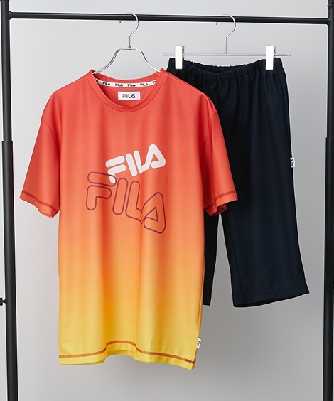 FILA ルームウェア メンズ ワッフルメッシュ グラデーション プリント 半袖 セット/ 3L/4L/5L ニッセン nissen | FILA | 02