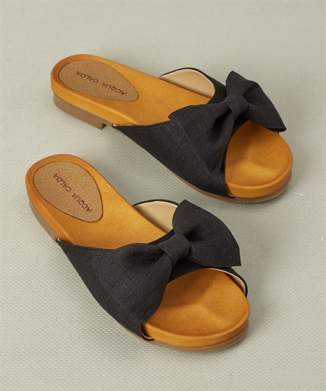 靴（シューズ） 【ゆったり幅広】日本製リボンサンダル（ワイズ４Ｅ） ニッセン nissen