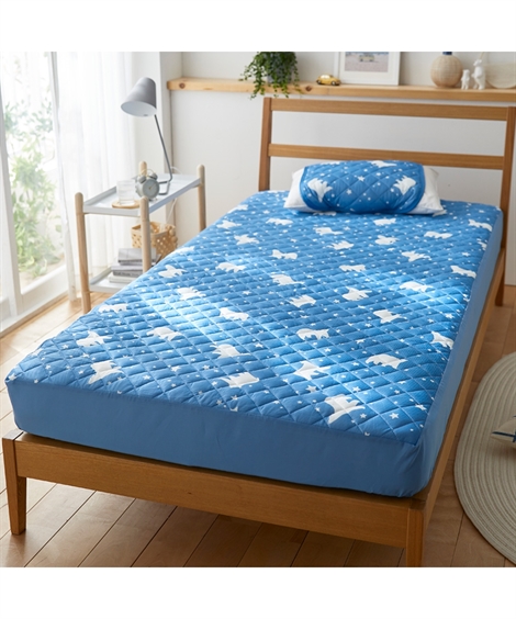 ニッセン（nissen） 接触冷感 シロクマ柄ボックス シーツ 一体型 敷き