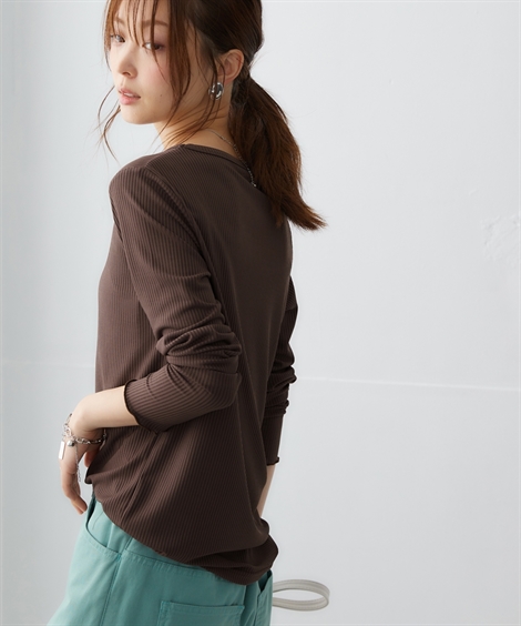 美品】 NOWOS / ノーウォス | リブ クルーネックカットソー