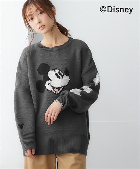 ディズニー ニット セーター レディース ミッキー ヴィンテージ風オーバーサイズ 冬 S〜M/L〜LL/3L〜4L/5L〜6L ニッセン nissen